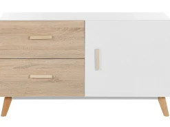 Beliani Senkki 2 Laatikkoa Kaappi Valkoinen/Vaalea Puu Fili Store