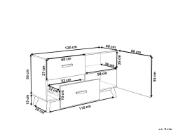 Beliani Senkki 2 Laatikkoa Kaappi Valkoinen/Vaalea Puu Fili Store