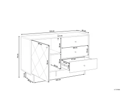 Beliani Senkki 3 Laatikkoa Kaappi Tumma Puu/Harmaa Palmer Discount
