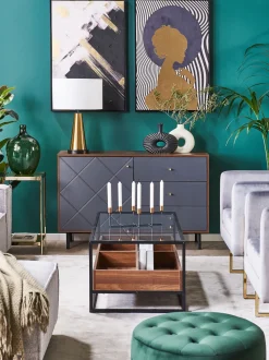 Beliani Senkki 3 Laatikkoa Kaappi Tumma Puu/Harmaa Palmer Discount