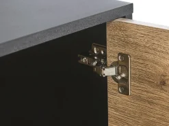 Beliani Senkki 4 Ovea 4 Hyllya Musta/Vaalea Puu Arkley Discount