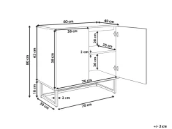 Beliani Senkki 2 Ovea Musta/Vaalea Puu Alaska Outlet