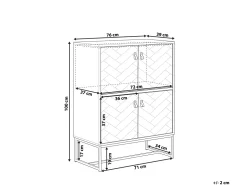 Beliani Senkki 4 Ovea Tumma Puu/Valkoinen Nueva Clearance
