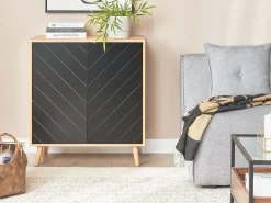 Beliani Senkki 2 Ovea Vaalea Puu/Musta Bristow Shop