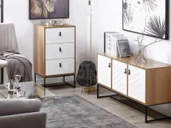 Beliani Senkki 3 Ovea Vaalea Puu/Valkoinen Nueva Cheap