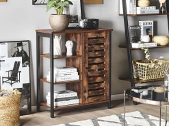 Beliani Senkki Kaappi 3 Hyllya Tumma Puu/Musta Vilseck Shop