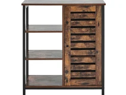 Beliani Senkki Kaappi 3 Hyllya Tumma Puu/Musta Vilseck Shop