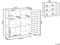Beliani Senkki Kaappi 3 Hyllya Tumma Puu/Musta Vilseck Shop