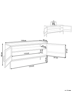 Beliani Senkki Teras 2 Ovea 2 Hyllya Musta Morley Fashion