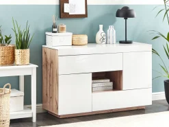 Beliani Senkki/Tyopoyta 2 Laatikkoa 2 Ovea Valkoinen Goran Clearance