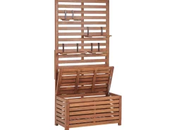 Beliani Säilytyspenkki Seinapaneelilla Vaalea Akasiapuu 4 Hyllya Matino Best