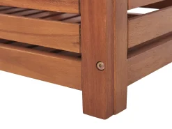 Beliani Säilytyspenkki Seinapaneelilla Vaalea Akasiapuu 4 Hyllya Matino Best