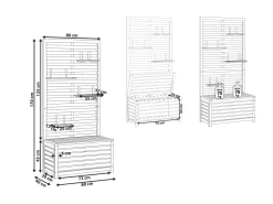 Beliani Säilytyspenkki Seinapaneelilla Vaalea Akasiapuu 4 Hyllya Matino Best