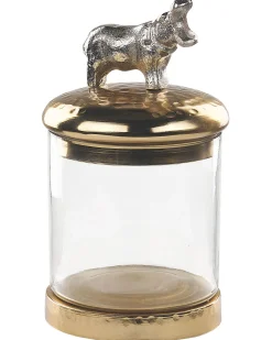 Beliani Säilytyspurkki Alumiini/Lasi Kulta/Hopea 2 Kpl Laki Best Sale