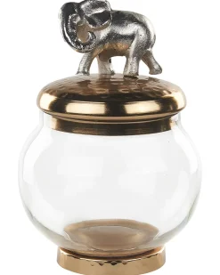 Beliani Säilytyspurkki Alumiini/Lasi Kulta/Hopea 2 Kpl Laki Best Sale