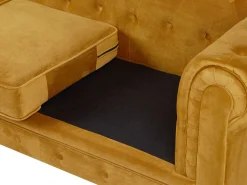 Beliani Sinapinkeltainen Samettiverhoiltu Sohvaryhma Chesterfield Hot