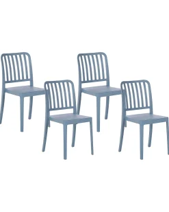 Beliani Sininen Puutarhatuoli 4 Kpl Sersale New