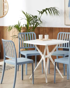 Beliani Sininen Puutarhatuoli 4 Kpl Sersale New