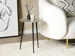 Beliani Sivupoyta Hopea/Musta Puhoi Best Sale