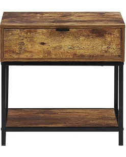 Beliani Sivupoyta Laatikko Hylly Tumma Puu/Musta Berkley Best Sale