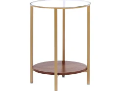 Beliani Sivupoyta Lasitasolla Kulta/Tumma Puu Libby Sale