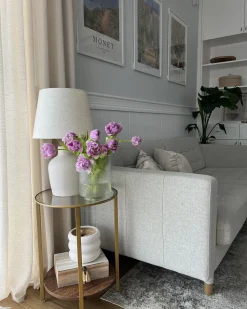 Beliani Sivupoyta Lasitasolla Kulta/Tumma Puu Libby Sale