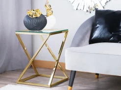 Beliani Sivupoyta Lasitasolla Rosteri Kulta Beverly Sale