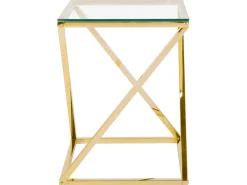 Beliani Sivupoyta Lasitasolla Rosteri Kulta Beverly Sale