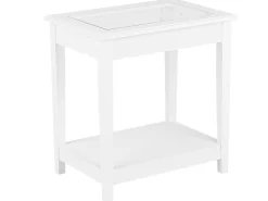 Beliani Sivupoyta Lasitasolla Valkoinen Attu New