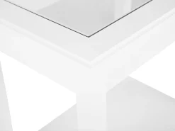 Beliani Sivupoyta Lasitasolla Valkoinen Attu New