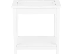 Beliani Sivupoyta Lasitasolla Valkoinen Attu New