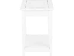 Beliani Sivupoyta Lasitasolla Valkoinen Attu New