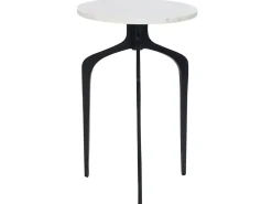 Beliani Sivupoyta Marmori/Alumiini Valkoinen/Musta Tihoi Cheap