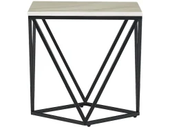 Beliani Sivupoyta Marmorikuvio Beige/Musta Malibu Cheap