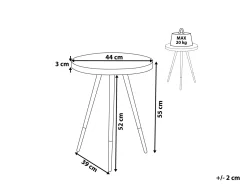 Beliani Sivupoyta Marmorikuvio Valkoinen/Hopea Ramona Discount
