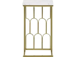 Beliani Sivupoyta Marmorikuvio Valkoinen/Kulta Pandale Clearance