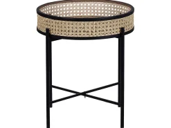 Beliani Sivupoyta Metalli Musta/Luonnonvari Vienna Sale