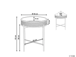 Beliani Sivupoyta Metalli Musta/Luonnonvari Vienna Sale