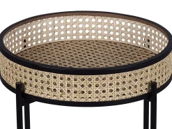 Beliani Sivupoyta Metalli Musta/Luonnonvari Vienna Sale