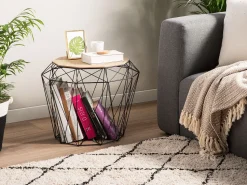 Beliani Sivupoyta Metalli Säilytystila Musta Elida Shop