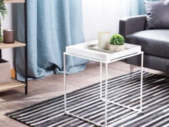 Beliani Sivupoyta Metalli Valkoinen Saxon Cheap