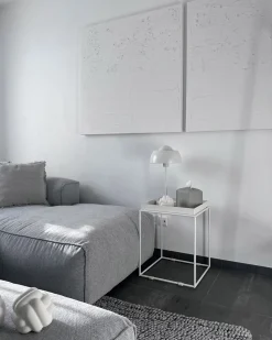 Beliani Sivupoyta Metalli Valkoinen Saxon Cheap