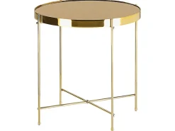 Beliani Sivupoyta Peililasitasolla Rauta Kulta Lucea Hot