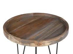 Beliani Sivupoyta Tiikki Tumma Puu/Musta Bondiss Best Sale