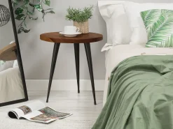 Beliani Sivupoyta Tiikki Tumma Puu/Musta Detah Online