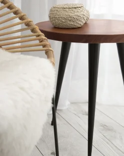 Beliani Sivupoyta Tiikki Tumma Puu/Musta Detah Online