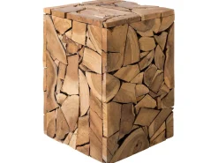 Beliani Sivupoyta Tiikki Vaalea Puu Nelson Clearance