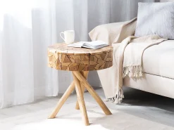 Beliani Sivupoyta Tiikki Vaalea Puu Thorsby Sale