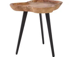 Beliani Sivupoyta Tiikki Vaalea Puu/Musta Elsa Fashion