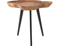 Beliani Sivupoyta Tiikki Vaalea Puu/Musta Elsa Fashion